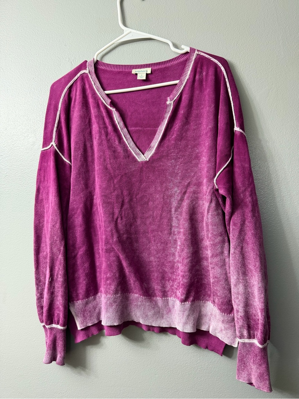 sundance purple v neck sweater small Soft V-Neck Lavender Women's Sweater